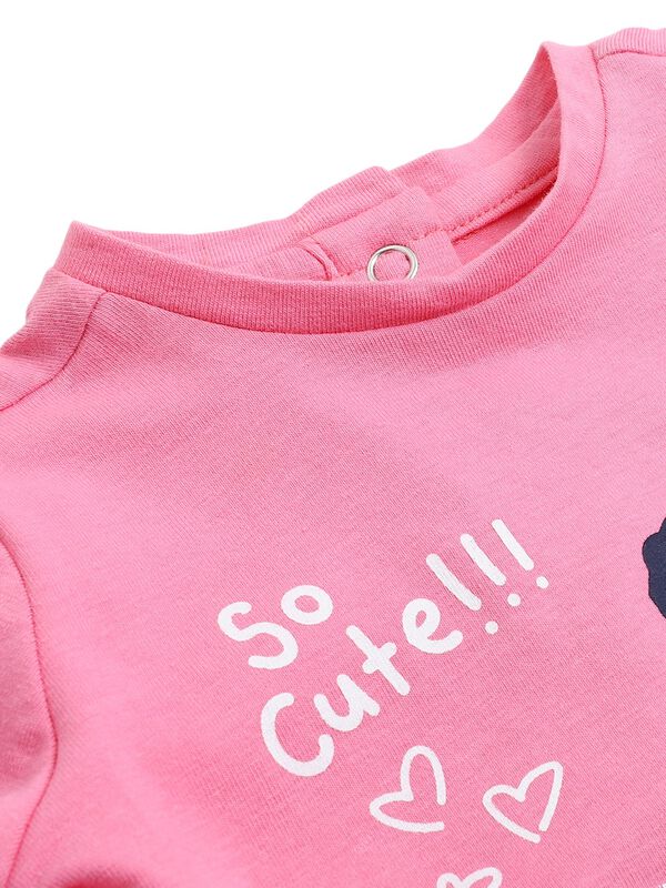 Girls Pink & Blue Printed Tracksuit image number 4